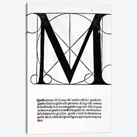 Letter M Canvas Print #BMN4199} by Leonardo da Vinci Canvas Artwork