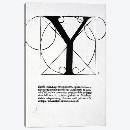 Letter Y Canvas Print #BMN4210} by Leonardo da Vinci Art Print