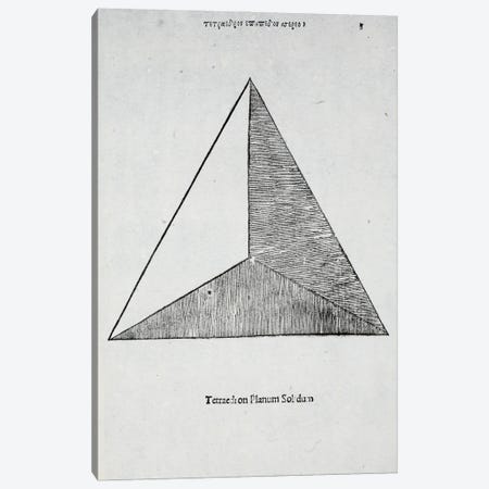 Tetraedron Planum Solidum Canvas Print #BMN4212} by Leonardo da Vinci Canvas Art Print