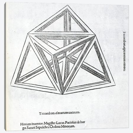 Tetraedron Elevatum Vacuum Canvas Print #BMN4216} by Leonardo da Vinci Canvas Artwork