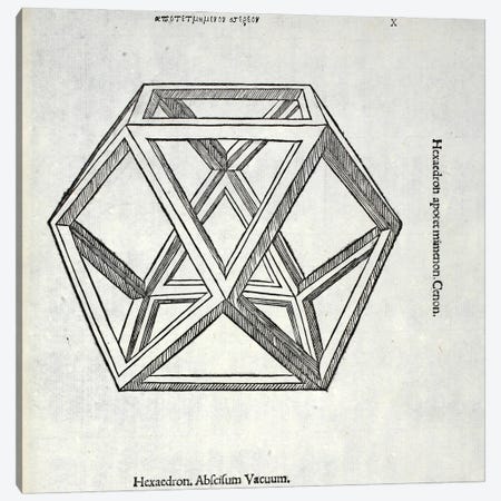 Hexaedron Abscisum Vacuum Canvas Print #BMN4220} by Leonardo da Vinci Canvas Art