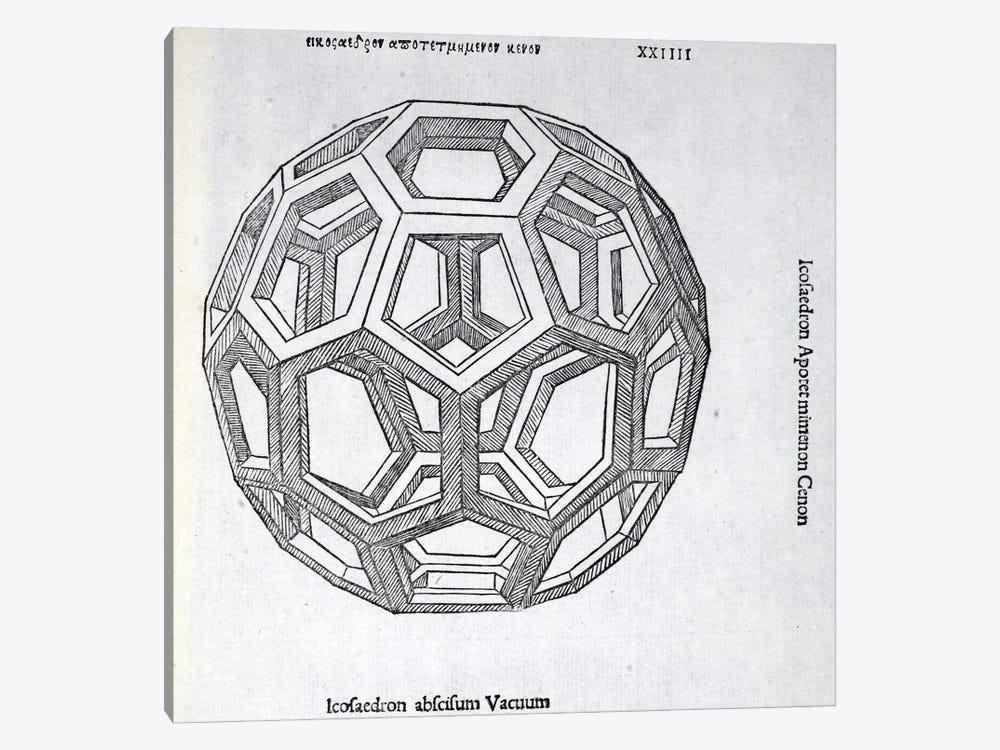 Icosaedron Abscisum Vacuum by Leonardo da Vinci 1-piece Canvas Wall Art