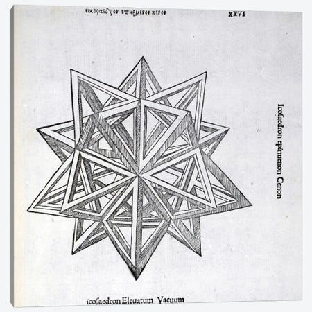 Icosaedron Elevatum Vacuum Canvas Print #BMN4235} by Leonardo da Vinci Canvas Wall Art