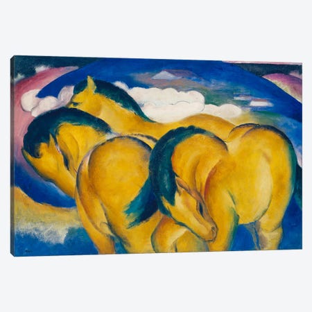 The Little Yellow Horses, 1912  Canvas Print #BMN4243} by Franz Marc Canvas Artwork