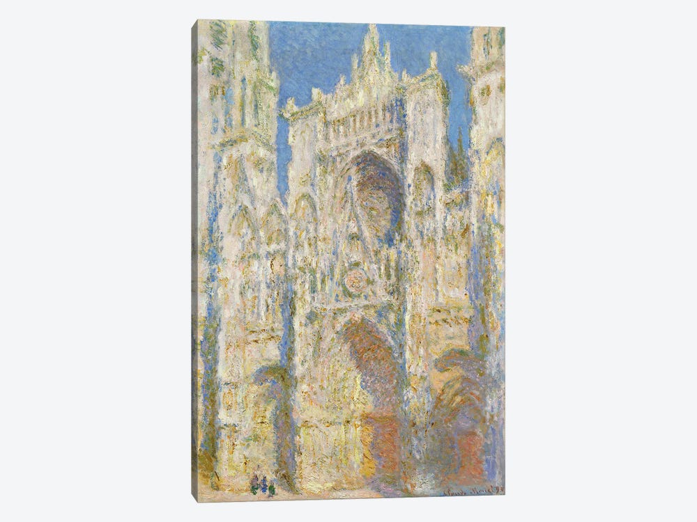 Rouen Cathedral, West Facade, Sunlight, 1894  by Claude Monet 1-piece Canvas Print