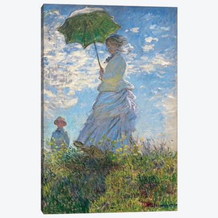 Woman with a Parasol - Madame Monet and Her Son, 1875  Canvas Print #BMN4246} by Claude Monet Canvas Print