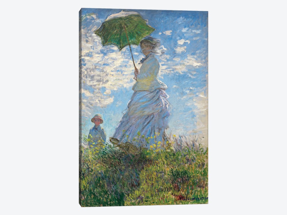 Woman with a Parasol - Madame Monet and Her Son, 1875  by Claude Monet 1-piece Canvas Wall Art