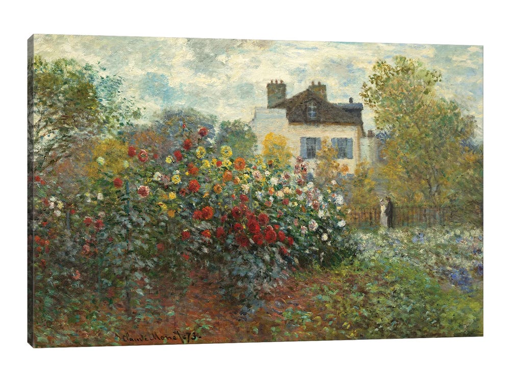 Monet Artwork Argenteuil Canvas The - | in Artist\'s Garden Can Claude