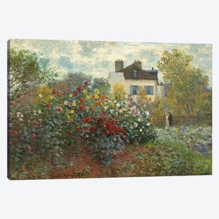 The Artist's Garden in Argenteuil  Canvas Print #BMN4251} by Claude Monet Canvas Print