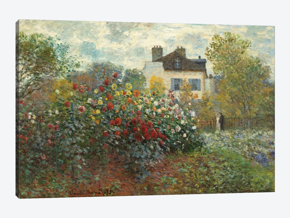 The Artist's Garden in Argenteuil  by Claude Monet 1-piece Canvas Art