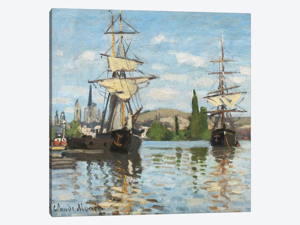 Ships Riding on the Seine at Rouen, 1872- 73  1-piece Canvas Artwork