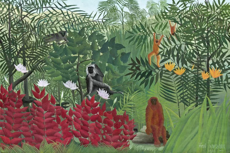 Tropical Forest With Monkeys, 1910