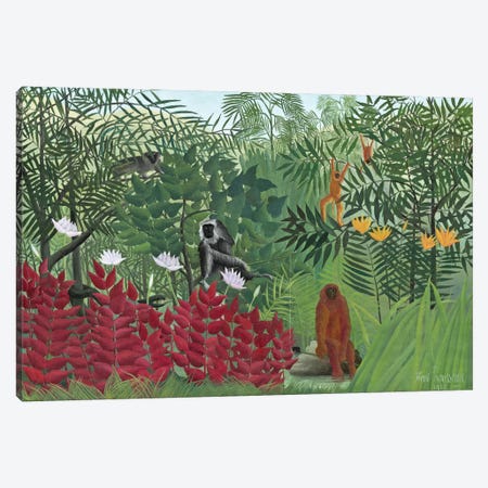 Tropical Forest With Monkeys, 1910 Canvas Print #BMN4254} by Henri Rousseau Canvas Art