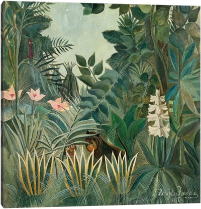 The Equatorial Jungle, 1909  Canvas Art Print - Henri Rousseau
