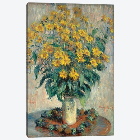 Jerusalem Artichoke Flowers, 1880  Canvas Print #BMN4258} by Claude Monet Canvas Art Print