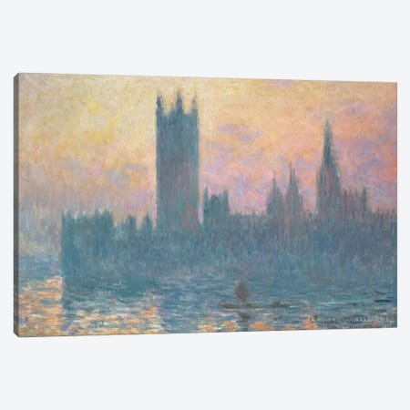 The Houses of Parliament, Sunset, 1903  Canvas Print #BMN4259} by Claude Monet Canvas Print