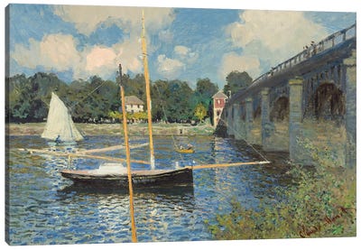The Bridge at Argenteuil, 1874  Canvas Art Print - Claude Monet