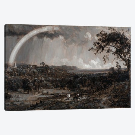 Passing Shower on the Hudson, 1885  Canvas Print #BMN4329} by Jasper Francis Cropsey Canvas Print