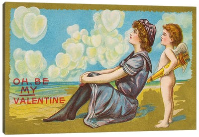 Oh Be My Valentine postcard, 1911  Canvas Art Print