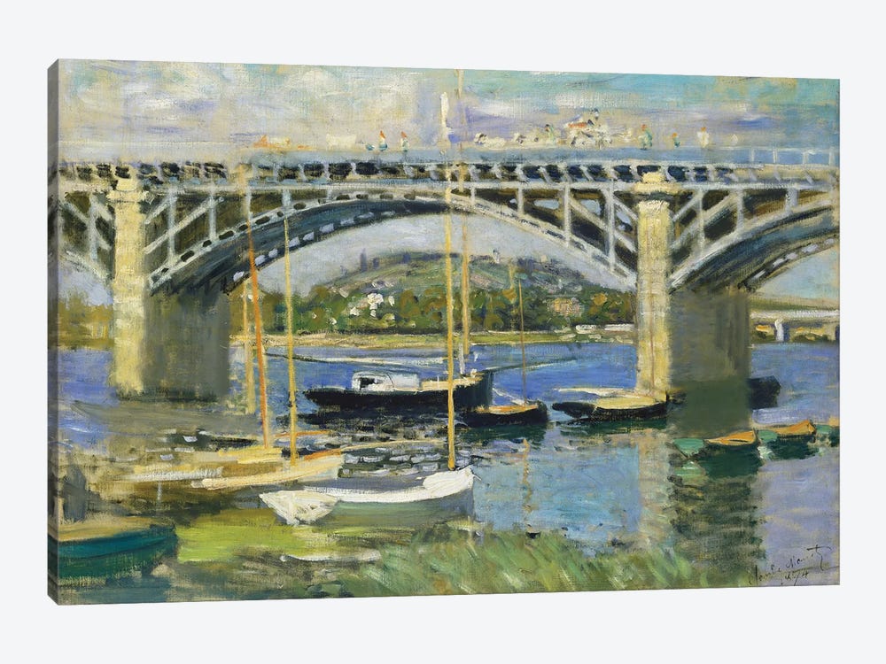 Bridge over the River at Argenteuil, 1874  by Claude Monet 1-piece Canvas Print