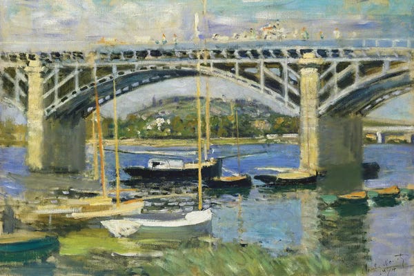 Claude Monet: Bridge over the River at Argenteuil, 1874  by Claude Monet