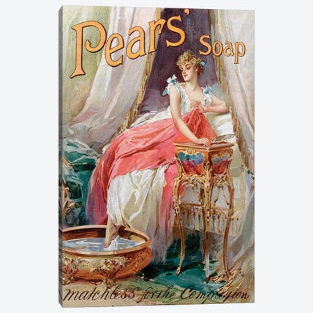 Advertisement for 'Pears' Soap', 1898  Canvas Print #BMN4337} by English School Canvas Print