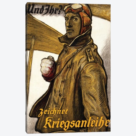 Und Ihr? Zeichnet Kriegsanleiheprinted Munich, 1918  Canvas Print #BMN4346} by Fritz Erler Canvas Wall Art