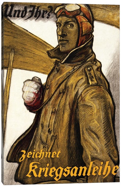 Und Ihr? Zeichnet Kriegsanleiheprinted Munich, 1918  Canvas Art Print
