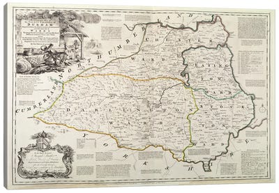 Map of Durham, 1777  Canvas Art Print