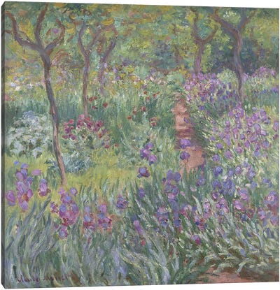 The Artist’s Garden in Giverny, 1900  Canvas Art Print - Garden & Floral Landscape Art