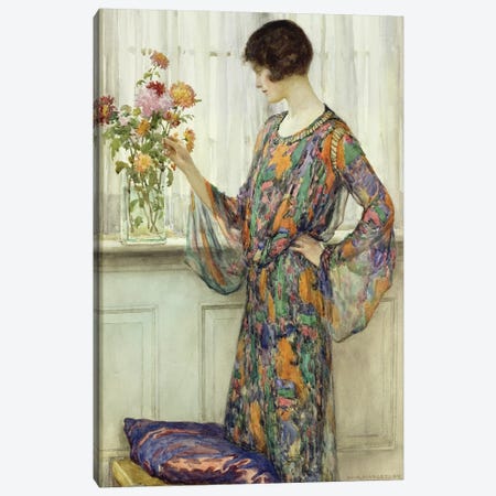 Arranging Flowers  Canvas Print #BMN4369} by William Henry Margetson Art Print
