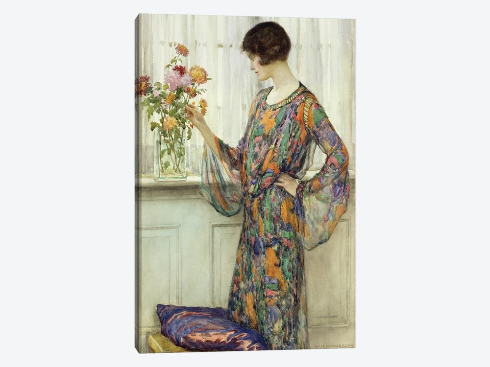 Arranging Flowers  by William Henry Margetson 1-piece Canvas Wall Art