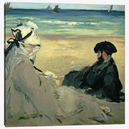 On the Beach, 1873  Canvas Print #BMN438} by Edouard Manet Canvas Print