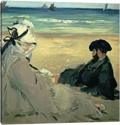 On the Beach, 1873  Canvas Art Print - Edouard Manet
