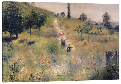 The Path through the Long Grass, c.1875  Canvas Art Print - Pierre Auguste Renoir