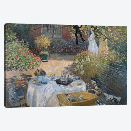 The Luncheon: Monet's garden at Argenteuil, c.1873  Canvas Print #BMN440} by Claude Monet Canvas Artwork