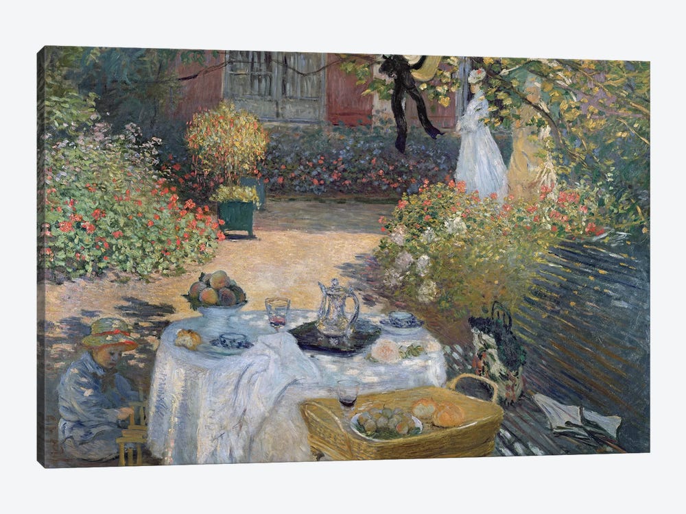 The Luncheon: Monet's garden at Argenteuil, c.1873  by Claude Monet 1-piece Canvas Art