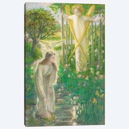 The Annunciation, 1855  Canvas Print #BMN4411} by Dante Gabriel Charles Rossetti Canvas Print