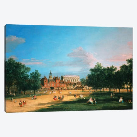 Old Horse Guards and the Banqueting Hall, Whitehall from St James's Park, 1749  Canvas Print #BMN4413} by Canaletto Canvas Print