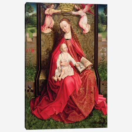 Virgin and Child  Canvas Print #BMN4417} by Master of the Embroidered Foliage Canvas Art