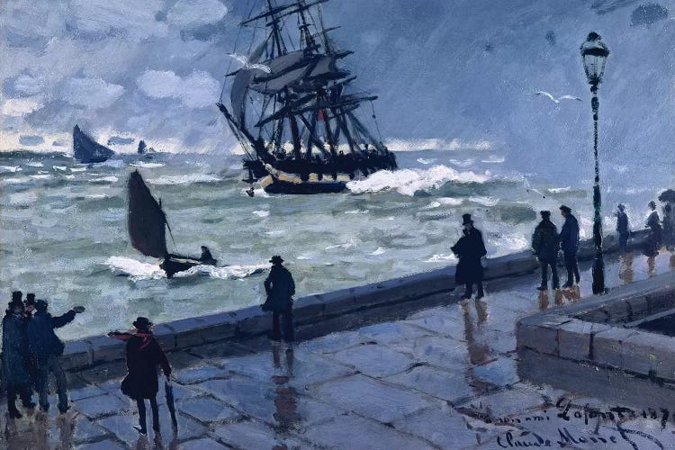 The Jetty at Le Havre, Bad Weather, 1870