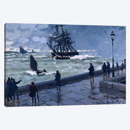 The Jetty at Le Havre, Bad Weather, 1870 Canvas Print #BMN4421} by Claude Monet Canvas Wall Art