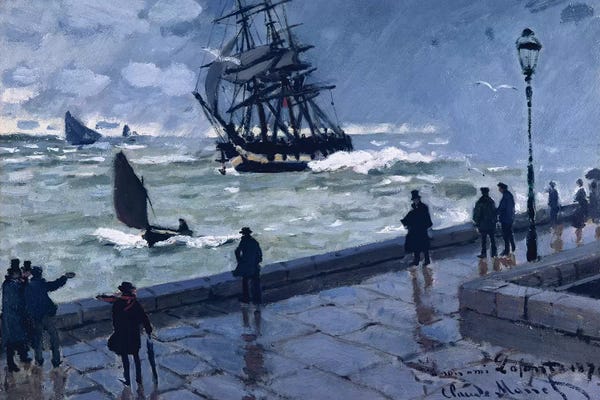 All Things Monet: The Jetty at Le Havre, Bad Weather, 1870 by Claude Monet