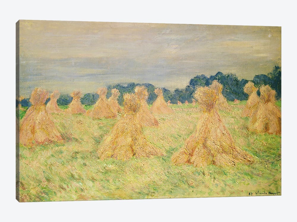 The Small Haystacks, 1887 by Claude Monet 1-piece Canvas Art Print