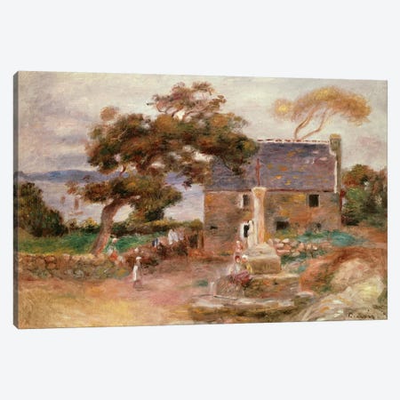 The Farmhouse at Cagnes Canvas Print #BMN4429} by Pierre Auguste Renoir Canvas Artwork