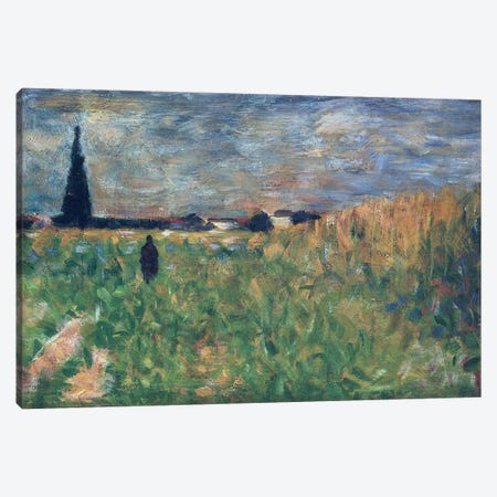 Fields in Summer Canvas Print #BMN4432} by Georges Seurat Canvas Art Print