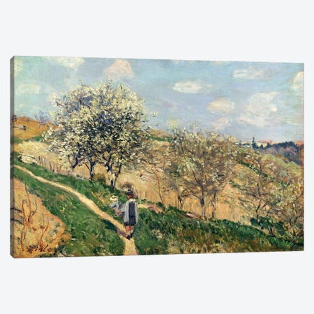 Springtime at Bougival  Canvas Print #BMN4433} by Alfred Sisley Canvas Art Print