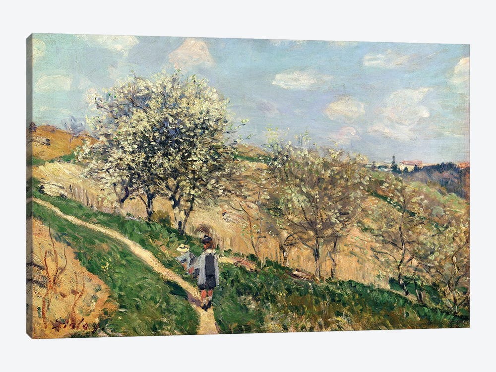 Springtime at Bougival  by Alfred Sisley 1-piece Canvas Art