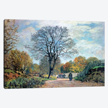 A Road in Seine-et-Marne, 1878 Canvas Print #BMN4434} by Alfred Sisley Canvas Art