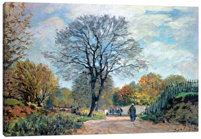 A Road in Seine-et-Marne, 1878 Canvas Art Print - Alfred Sisley
